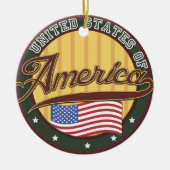 Amerikaanse logo reisposter keramisch ornament (Voorkant)