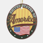 Amerikaanse logo reisposter keramisch ornament (Links)
