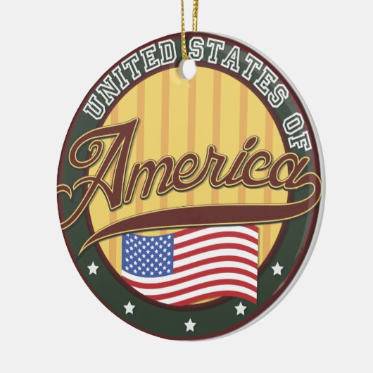 Amerikaanse logo reisposter keramisch ornament (Links)