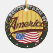 Amerikaanse logo reisposter keramisch ornament (Achterkant)