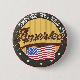 Amerikaanse logo-reisposter ronde button 5,7 cm