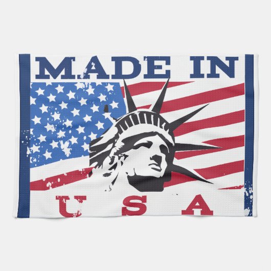 Amerikaanse logo-reisposter theedoek (Horizontaal)