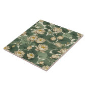 Amerikaanse Lotus bloemen patroon Tegeltje (Zijkant)