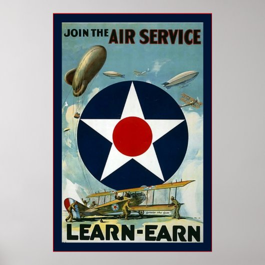 Amerikaanse luchtdienst~ Wereldoorlog 1 Poster (Voorkant)