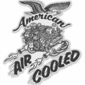 Amerikaanse luchtgekoelde motor Corvair Vinyl Sticker (Voorkant)