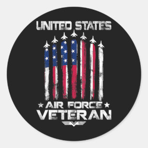 Amerikaanse luchtmacht Amerikaanse veteranen 4 jul Ronde Sticker