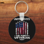 Amerikaanse luchtmacht Amerikaanse veteranen 4 jul Sleutelhanger (Voorkant)