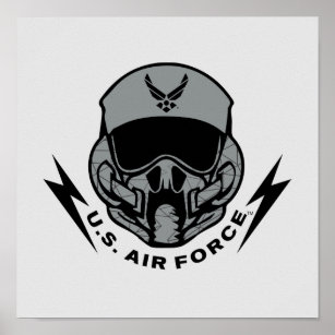 Amerikaanse luchtmacht   Grijze helm Poster