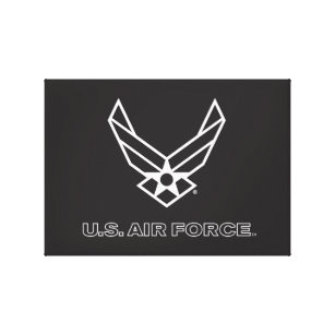 Amerikaanse luchtmacht Logo - zwart Canvas Afdruk