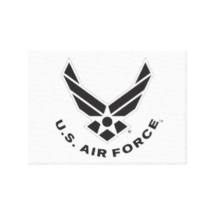Amerikaanse luchtmacht Logo - zwart Canvas Afdruk