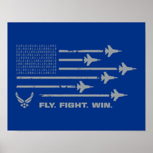 Amerikaanse luchtmacht   Vliegen. Vecht. Win - Gri Poster