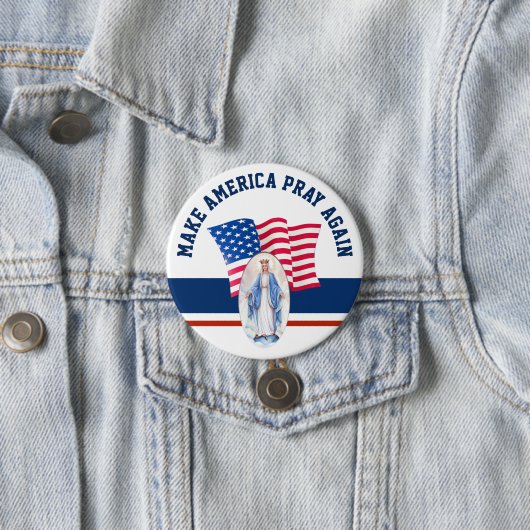 Amerikaanse Maagd Mary, zonder vlag Ronde Button 7,6 Cm (In situ)