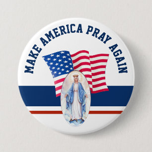 Amerikaanse Maagd Mary, zonder vlag Ronde Button 7,6 Cm