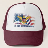 Amerikaanse Maagdeneilanden Amerikaanse vlaggen St Trucker Pet (Voorkant)