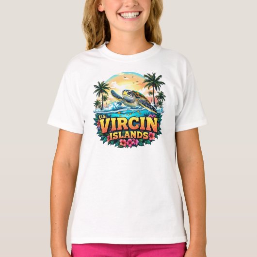 Amerikaanse Maagdeneilanden Caribisch gebied T-shirt (Voorkant)