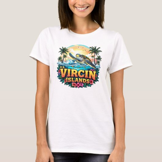 Amerikaanse Maagdeneilanden Caribisch gebied T-shirt (Voorkant)