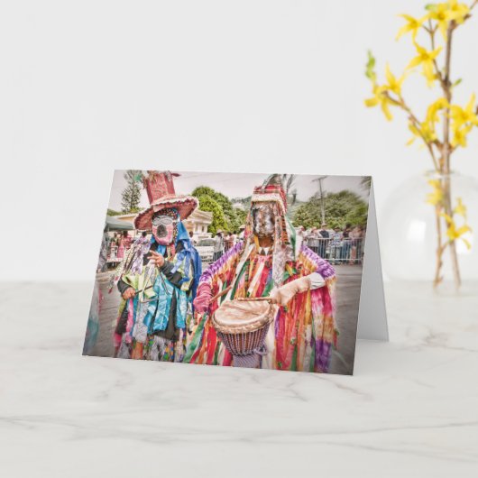 Amerikaanse Maagdeneilanden Colorful Masqueraders  Kaart (Gele Bloem)