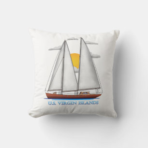 Amerikaanse Maagdeneilanden Kustland Nautical Sail Kussen