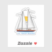 Amerikaanse Maagdeneilanden Kustland Nautical Sail Sticker (Vel)
