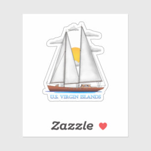 Amerikaanse Maagdeneilanden Kustland Nautical Sail Sticker