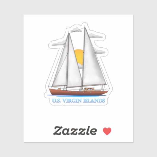 Amerikaanse Maagdeneilanden Kustland Nautical Sail Sticker (Vel)