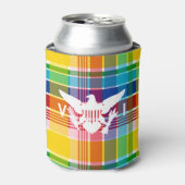 Amerikaanse Maagdeneilanden Madras Pattern & Flag Blikjeskoeler (Blikje Voorkant)