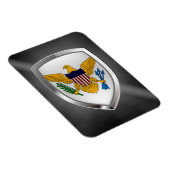 Amerikaanse Maagdeneilanden - Metallic Emblem Magneet (Rechterzijde)