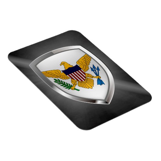Amerikaanse Maagdeneilanden - Metallic Emblem Magneet (Rechterzijde)