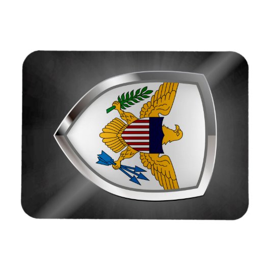 Amerikaanse Maagdeneilanden - Metallic Emblem Magneet (Horizontaal)
