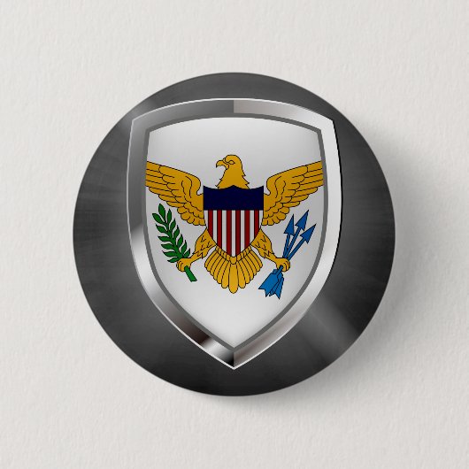 Amerikaanse Maagdeneilanden - Metallic Emblem Ronde Button 5,7 Cm (Voorkant)