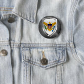 Amerikaanse Maagdeneilanden - Metallic Emblem Ronde Button 5,7 Cm (In situ)