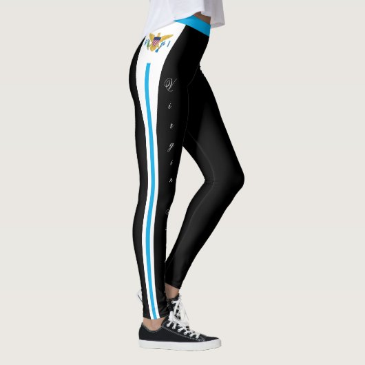 Amerikaanse Maagdeneilanden mode leggings, Vlag, z Leggings (Rechts)