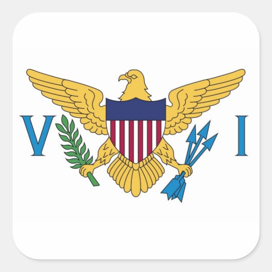 Amerikaanse Maagdeneilanden Nationale Wereldvlag Vierkante Sticker (Voorkant)