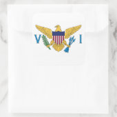 Amerikaanse Maagdeneilanden Nationale Wereldvlag Vierkante Sticker (Tas)