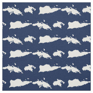 Amerikaanse Maagdeneilanden - Navy & White Fabric Stof