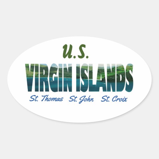 Amerikaanse Maagdeneilanden Ovale Sticker (Voorkant)