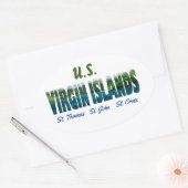 Amerikaanse Maagdeneilanden Ovale Sticker (Envelop)