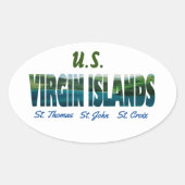Amerikaanse Maagdeneilanden Ovale Sticker (Voorkant)