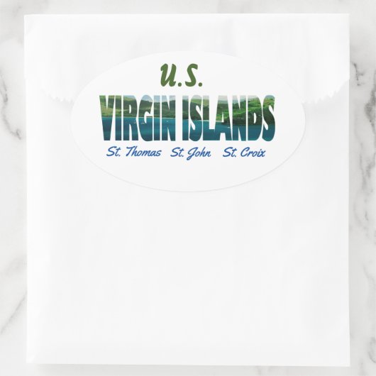 Amerikaanse Maagdeneilanden Ovale Sticker (Tas)