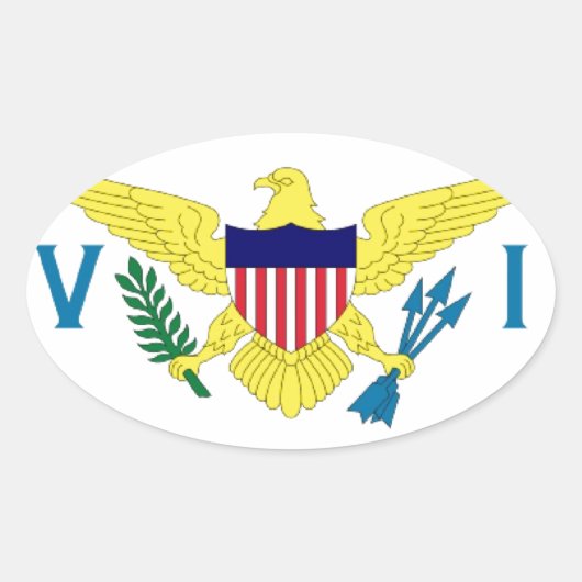 Amerikaanse Maagdeneilanden Ovale Sticker (Voorkant)