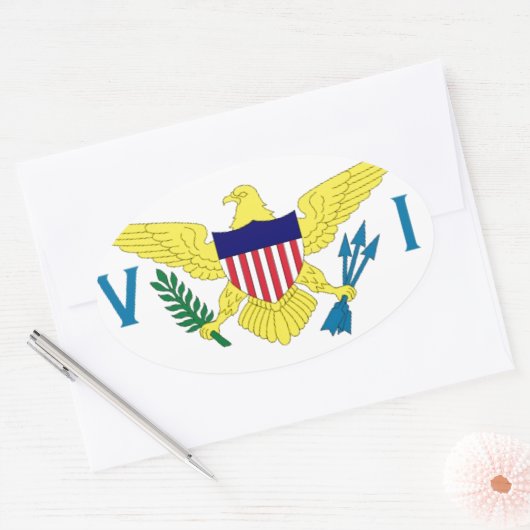 Amerikaanse Maagdeneilanden Ovale Sticker (Envelop)