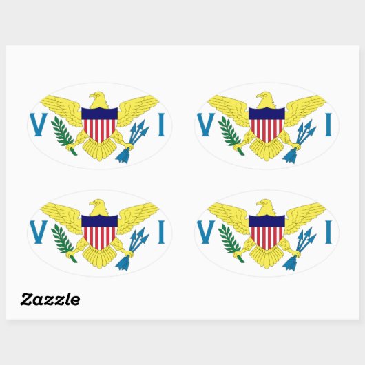 Amerikaanse Maagdeneilanden Ovale Sticker (Vel)