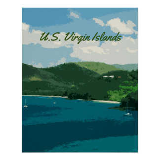 Amerikaanse Maagdeneilanden Paradise Retro Perfect Poster