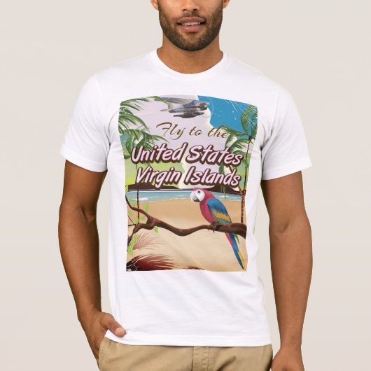 Amerikaanse Maagdeneilanden - poster voor oud reiz T-shirt (Voorkant)