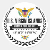 Amerikaanse Maagdeneilanden Ronde Sticker (Voorkant)
