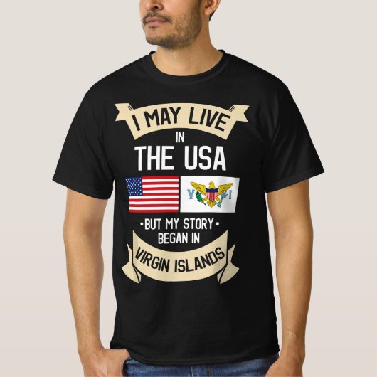 Amerikaanse Maagdeneilanden Roots American Flag US T-shirt (Voorkant)