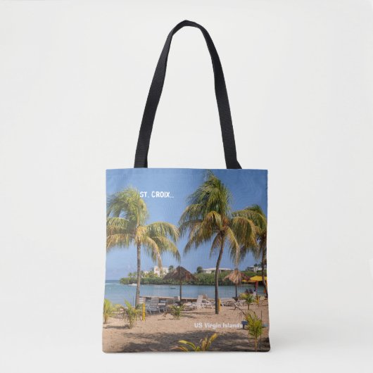 Amerikaanse Maagdeneilanden St. Croix Beach Palms  Tote Bag (Voorkant)