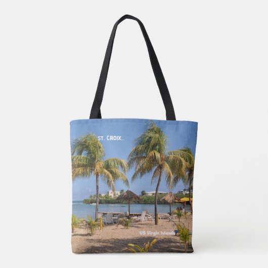 Amerikaanse Maagdeneilanden St. Croix Beach Palms Tote Bag (Achterkant)