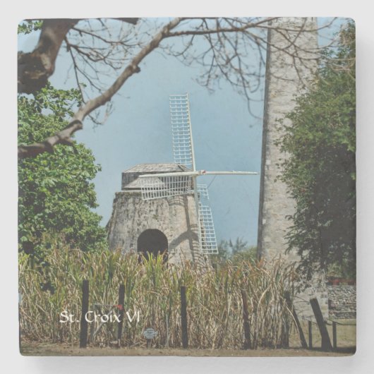 Amerikaanse Maagdeneilanden St. Croix Sugar Mill U Stenen Onderzetter (Voorkant)