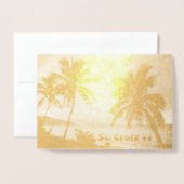 Amerikaanse Maagdeneilanden St. Croix Sunset Gold Folie Kaarten (Voorkant met envelop)